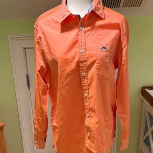 Vineyard Vines Men's Bright Orange Button-Down Shirt